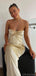 Simple Halter Mermaid Champagne Long Prom Dresses Online, OT207