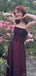 Elegant Spaghetti Straps A-line Straight Neck Black Red Prom Dresses Online, OT218
