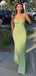 Simple Spaghetti Straps Mermaid Sage Long Prom Dresses Online, OT224