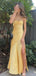 Simple Mermaid Sleeveless Sweetheart Side Slit Long Prom Dresses with Side Slit, OT199