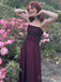 Elegant Spaghetti Straps A-line Straight Neck Black Red Prom Dresses Online, OT218