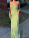 Simple Spaghetti Straps Mermaid Sage Long Prom Dresses Online, OT224