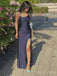 Simple Mermaid Sleeveless Spaghetti Straps Side Slit Royal Blue Prom Dresses Online, OT201
