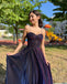 Elegant Spaghetti Straps A-line Tulle Long Prom Dresses Online, OT178