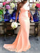Satin Mermaid One-Shoulder Long Bridesmaid Dresses, OT186
