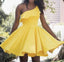 Satin A-line One-Shoulder Short Homecoming Dresses, OT434
