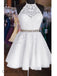 Ivory Lace A-line Short Homecoming Dresses, OT429