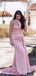 Elegant One Shoulder Sleeveless Mermaid Pearl Pink Satin Long Bridesmaid Dresses Online, OT504