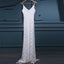 Modest Hot-selling V-neck Chiffon Beading Top Simple Open-back Wedding Dresses with train, WD0344