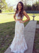 New Arrival Two-pieces Floor-length sleeveless Mermaid lace beading prom dresses, PD0109