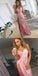 Spaghetti Straps Floor-Length Prom Dresses With High Split, PD0552