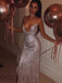Sparkly Mermaid V-Neck Open Back Slits Prom Dresses, OT036