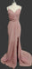 V-neck Floor-length Cheap Sleeveless Slit Bridesmaid Dresses, BG025