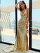 Elegant Spaghetti Straps A-line Sequins Long Prom Dress, OL417