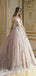 Elegant V-neck A-line Tulle Applique Prom Dress, OL441