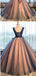 Elegant V-neck Black Tulle Applique Prom Dress, OL458