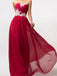 Red Tulle A-line Applique Prom Dress, OL463