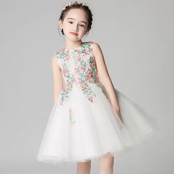 Ivory Cute Lace Tulle Flower Girl Dresses, OT025