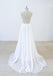 Deep V-neck Spaghetti Straps applique Backless chiffon Wedding Dresses with train, WD0366