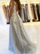 Beautiful V-neck Appliqued Long Prom Dresses, OL317