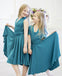 Convertible Teal Jersey Cheap Flower Girl Dresses, Junior Bridesmaid Dresses,  FG034