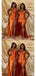 Burnt Orange Pleats Spaghetti Straps Bridesmaid Dresses, BG002