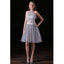 Two-pieces Sleeveless Lace Top Tulle Skirt Bavkless Short Homecoming dresses, HD0372