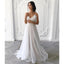 Newest Spaghetti Straps V-neck Long White Tulle Prom Dresses, PD0158