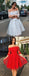 New Arrival Modern Off-shoulder White Lace Long sleeves Homecoming Dress, HD0406