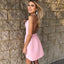 A-Line Spaghetti Straps Pink Homecoming Dresses With Pockets, HD0498