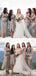 Mismatched V-neck Sleeveless Long Bridesmaid Dresses, BG063