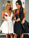 A-line V-Neck Spaghetti Straps Backless Simple Cheap Homecoming Dress, HD0402
