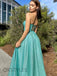 Satin Sweetheart Two Pieces Lace-Up A-line Long Prom Dresses, OT074