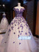 Ball-gown Tulle Cap Sleeves With Applique Long Prom Dresses, OL038
