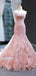 Mermaid Tulle Sweetheart Sleeveless With Applique Prom Dresses, OL044