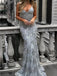 Silver Sequins Sparkly Mermaid Prom Dresses, OL267