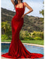 Satin Square Mermaid Long Prom Dresses, OT100