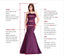 Sheath V-neck Long Sleeves Velvet Prom Dresses With Split, PD0593