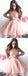 Popular V-neck Pink Lace appliques Long Sleeves Short Homecoming Dresses, HD0446