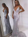 Mermaid Deep V Neck Backeless Custom Prom Dresses,Long Prom Dresses, OL014