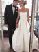 Elegant Ivory A-line Sleeveless Long Wedding Dress, WD0459